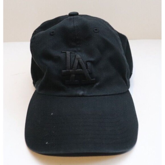 Los Angeles Dodgers Hat '47 Brand All Black Strapback Adjustable Cap Dad Cap LA - Picture 1 of 6
